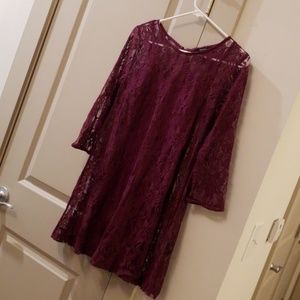 SOLD Burgundy lace dress